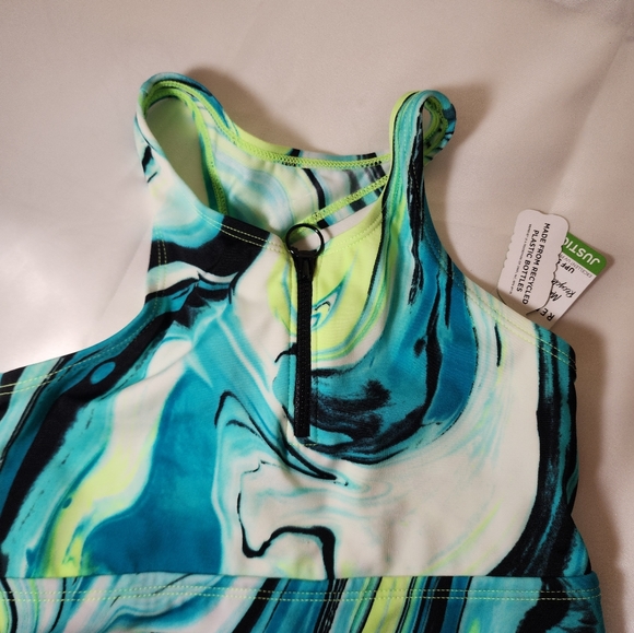 NWT Justice Sport Girls 2 Piece Swimsuit Size 8 - Picture 2 of 7